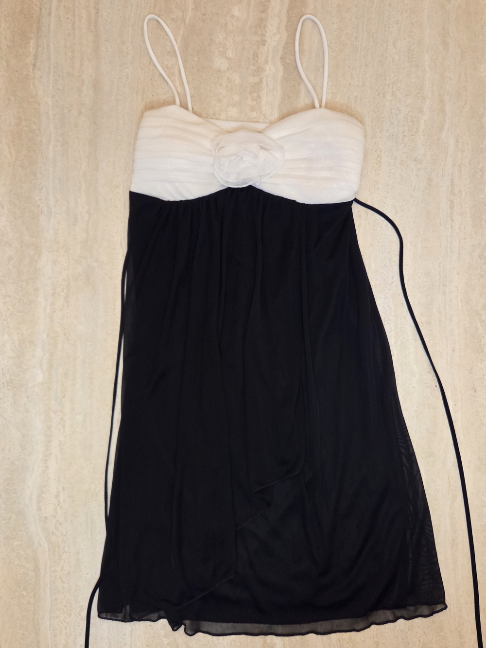City Triangles Chiffon Black & White Baby Doll Dress Like New